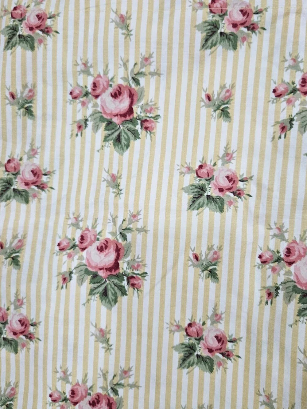Ralph Lauren Sophie Brooke Yellow Floral & Stripe 2 Valances & 4 Curtain Panels